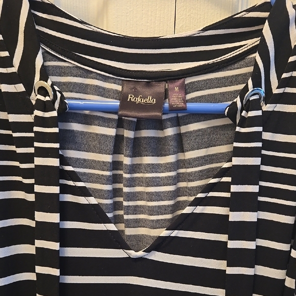 Rafaella Black and White Striped Tunic - Picture 2 of 3